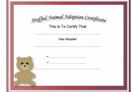 40+ Real & Fake Adoption Certificate Templates – Printable pertaining to Toy Adoption Certificate Template