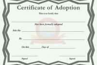 40+ Real & Fake Adoption Certificate Templates – Printable throughout Blank Adoption Certificate Template
