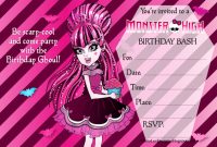40Th Birthday Ideas: Birthday Invitation Templates Monster High pertaining to Monster High Birthday Card Template