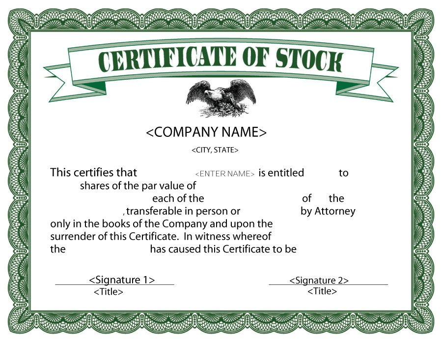 41 Free Stock Certificate Templates (Word, Pdf) - Free for Free Stock Certificate Template Download