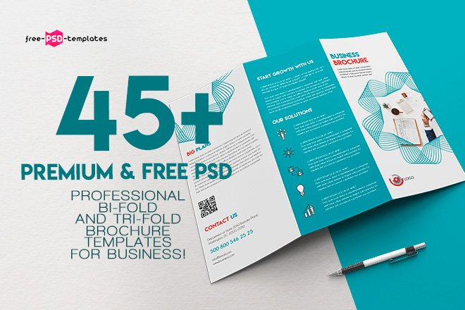 45+Premium &amp; Ree Psd Professional Bi-Fold And Tri-Fold regarding Free Tri Fold Business Brochure Templates