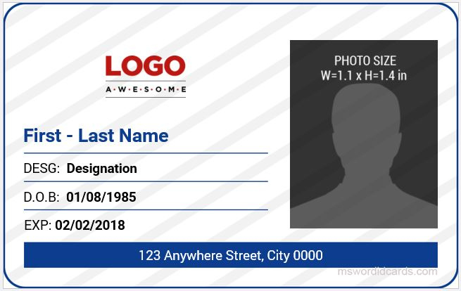 5 Best Office Id Card Templates Ms Word | Microsoft Word Id pertaining to Id Card Template For Microsoft Word
