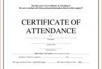 5+ Certificate Of Attendance Templates – Word Excel in Attendance Certificate Template Word