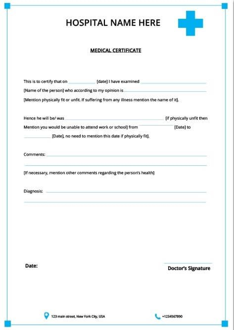 5 [Genuine] Fake Medical Certificate Online | Every Last in Free Fake Medical Certificate Template