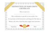 52 Useful Certificates Of Destruction (& Examples throughout Certificate Of Destruction Template