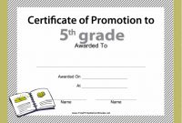 5Th Grade Promotion Certificate Printable Certificate for 5Th Grade Graduation Certificate Template