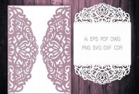 5X7'' Gate-Fold Wedding Invitation Laser Cut Card Template for Silhouette Cameo Card Templates