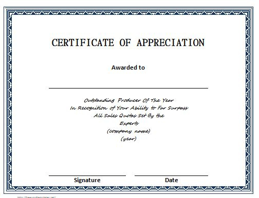 6 Appreciation Certificate Templates | Certificate Templates regarding Certificate Of Appreciation Template Free Printable