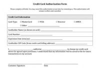 65Credit Card Information Form – Resume Format with Credit Card On File Form Templates