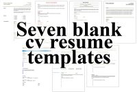 7 Free Blank Cv Resume Templates For Download • Get A Free Cv pertaining to Free Blank Resume Templates For Microsoft Word