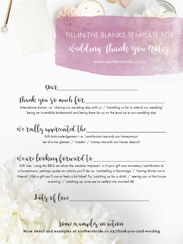 7 Thank You Card Wording Ideas + A Template To Make Writing with regard to Template For Wedding Thank You Cards