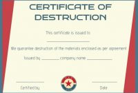 8 Free Customizable Certificate Of Destruction Templates intended for Certificate Of Destruction Template