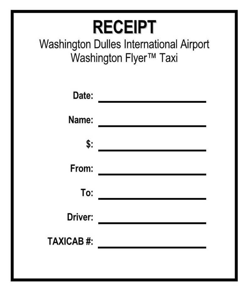 8+ Free Taxi (Cab) Receipt Templates (Word | Pdf) intended for Blank Taxi Receipt Template