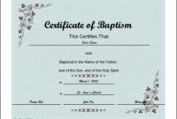 A Baptismal Certificate With A Script Font And Subtle Flower inside Roman Catholic Baptism Certificate Template
