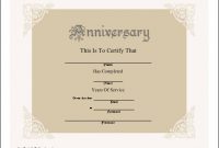 A Beautiful Anniversary Certificate Honoring Years Of intended for Anniversary Certificate Template Free