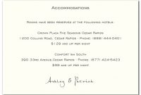 Accommodation Cards | Accommodations Card, Wedding inside Wedding Hotel Information Card Template