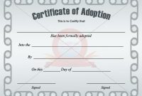 Adoption Certificate Template | Adoption Certificate pertaining to Blank Adoption Certificate Template