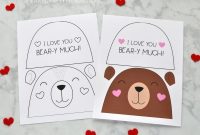 Adorable Bear Valentine Card For Kids | Easy Cut And with regard to Valentine Card Template For Kids