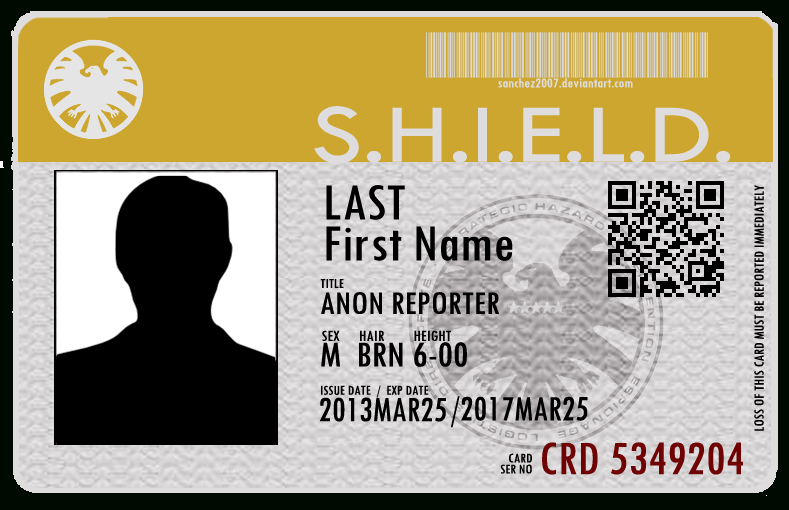 Agent's Of S.h.i.e.l.d. Id Cardsanchez2007He Psd File in Shield Id Card Template