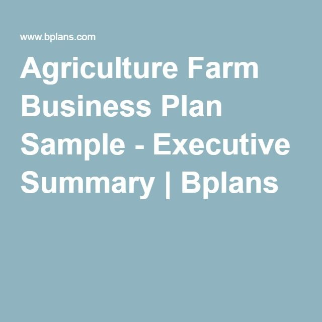 Agriculture Farm Business Plan Sample - Executive Summary in Ranch ...