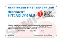 Aha Heartsaver® First Aid Cpr Aed Course Completion Cards – 24 Pack  Worldpoint® for Cpr Card Template