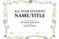 All Star Student Certificate – Templates – Office throughout Star Certificate Templates Free