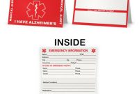 Alzheimer's Medical Alert Wallet Card And Id (5 Card Pack) (Ah-101) | Ebay within Medical Alert Wallet Card Template