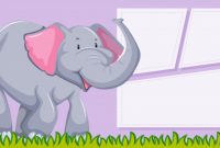 An Elephant On Blank Template | Free Vector throughout Blank Elephant Template