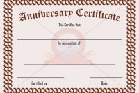 Anniversary Certificate Template | Certificate Templates intended for Employee Anniversary Certificate Template