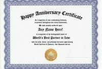 Anniversary Certificate Template Free Anniversary intended for Employee Anniversary Certificate Template