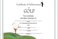 Any Golfer Will Love This Certificate Of Achievement intended for Golf Certificate Template Free