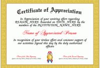 Appreciation – Here Is Our Free Appreciation Certificate Fo inside In Appreciation Certificate Templates