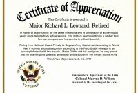 Appreciation Plaques Examples Best Of Sample Certificate intended for Army Certificate Of Appreciation Template