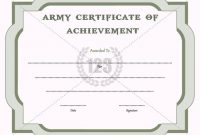 Army Certificate Of Achievement Template – 123Certificate inside Certificate Of Achievement Army Template