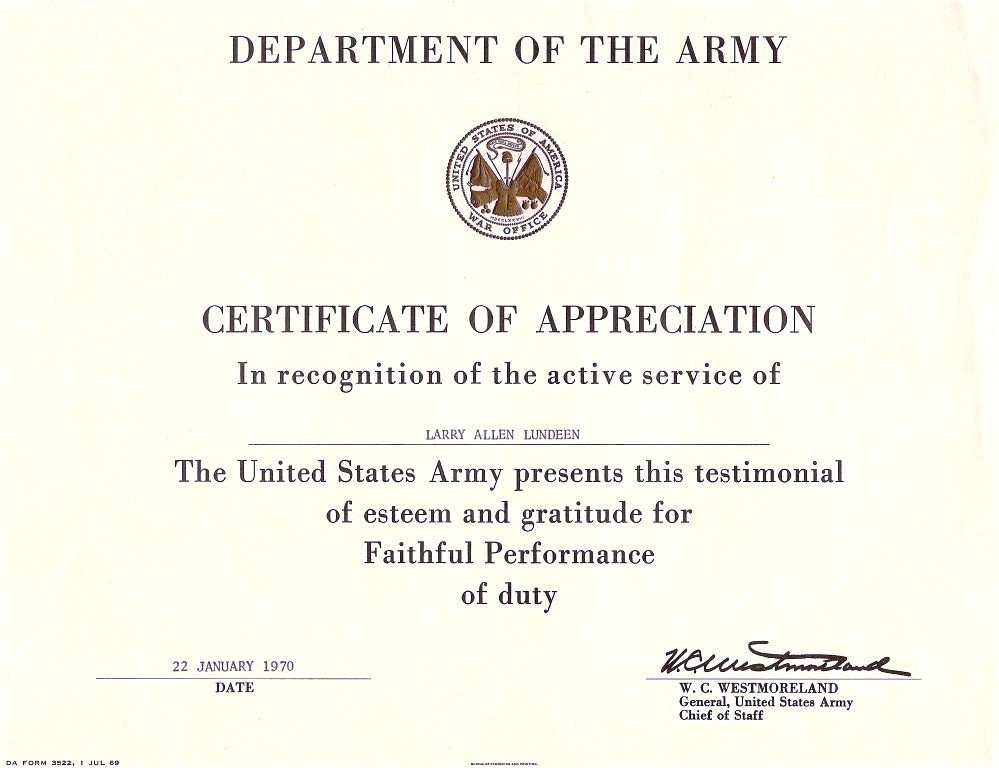 Army Certificate Of Achievement Template (5) - Templates pertaining to Certificate Of Achievement Army Template