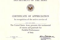 Army Certificate Of Achievement Template (5) - Templates within Army Certificate Of Achievement Template