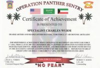 Army Certificate Of Appreciation Template (10 intended for Certificate Of Achievement Army Template