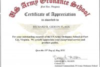 Army Certificate Of Appreciation Template (8) - Templates within Army Certificate Of Appreciation Template