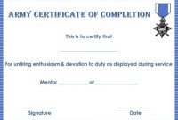 Army Certificate Of Completion Template | Certificate Of in Army Certificate Of Completion Template