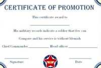 Army Enlisted Promotion Certificate Template In 2020 for Promotion Certificate Template