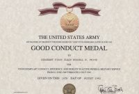 Army Good Conduct Medal Certificate Template (2) - Templates with regard to Army Good Conduct Medal Certificate Template