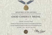Army Good Conduct Medal Certificate Template 8 In 2020 with regard to Army Good Conduct Medal Certificate Template