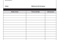Auction Planning Tools Template Downloads Including Bid inside Auction Bid Cards Template