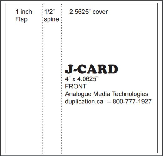 Audio Cassette J-Cards, Printed Colour Both Sides, From 20 Pieces in Cassette J Card Template