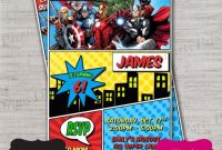 Avengers Invite Template,diy,diy Template,instant Download inside Avengers Birthday Card Template