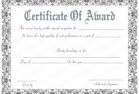 Award Certificate For Best Work Performance for Best Performance Certificate Template