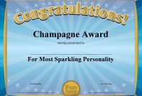 Award: Champagne Award | Funny Awards Certificates, Funny in Funny Certificates For Employees Templates