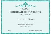 Award Of Excellence Certificate Template (1 | Student within Free Student Certificate Templates