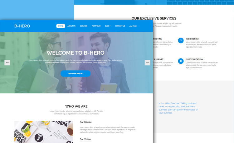 B-Hero - Enthralling Free Html5 Bootstrap 4 Business Website Template ...
