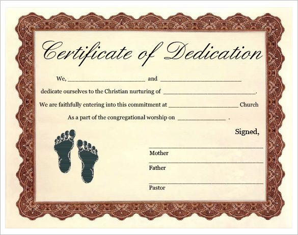 Baby Dedication Certificate Template - 21+ Free Word, Pdf inside Baby Christening Certificate Template